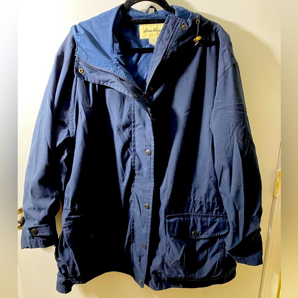 Eddie Bauer jacket zipper and snap closure inside waist drawstring Sz 2X